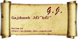 Gajdusek Jákó névjegykártya